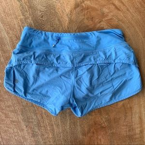 Lululemon speed shorts size 2 kayak blue